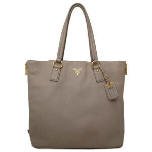 Prada Vitello Daino Tote Bag Gray leather
